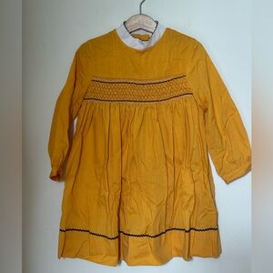 Vintage Polly Flinders yellow hand smocked dress